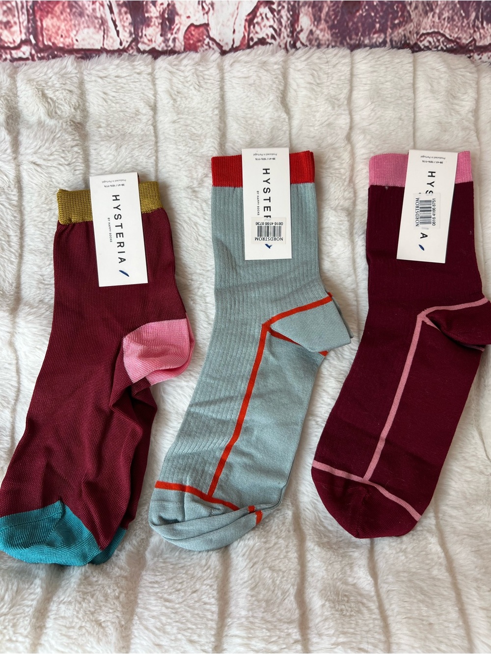 Hysteria by Happy Socks Grace Lily Ankle Socks Lot of 3 NWT Size 39-41
